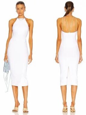 ALIX NYC Shiloh Midi Dress White Strappy Back Womens Size S